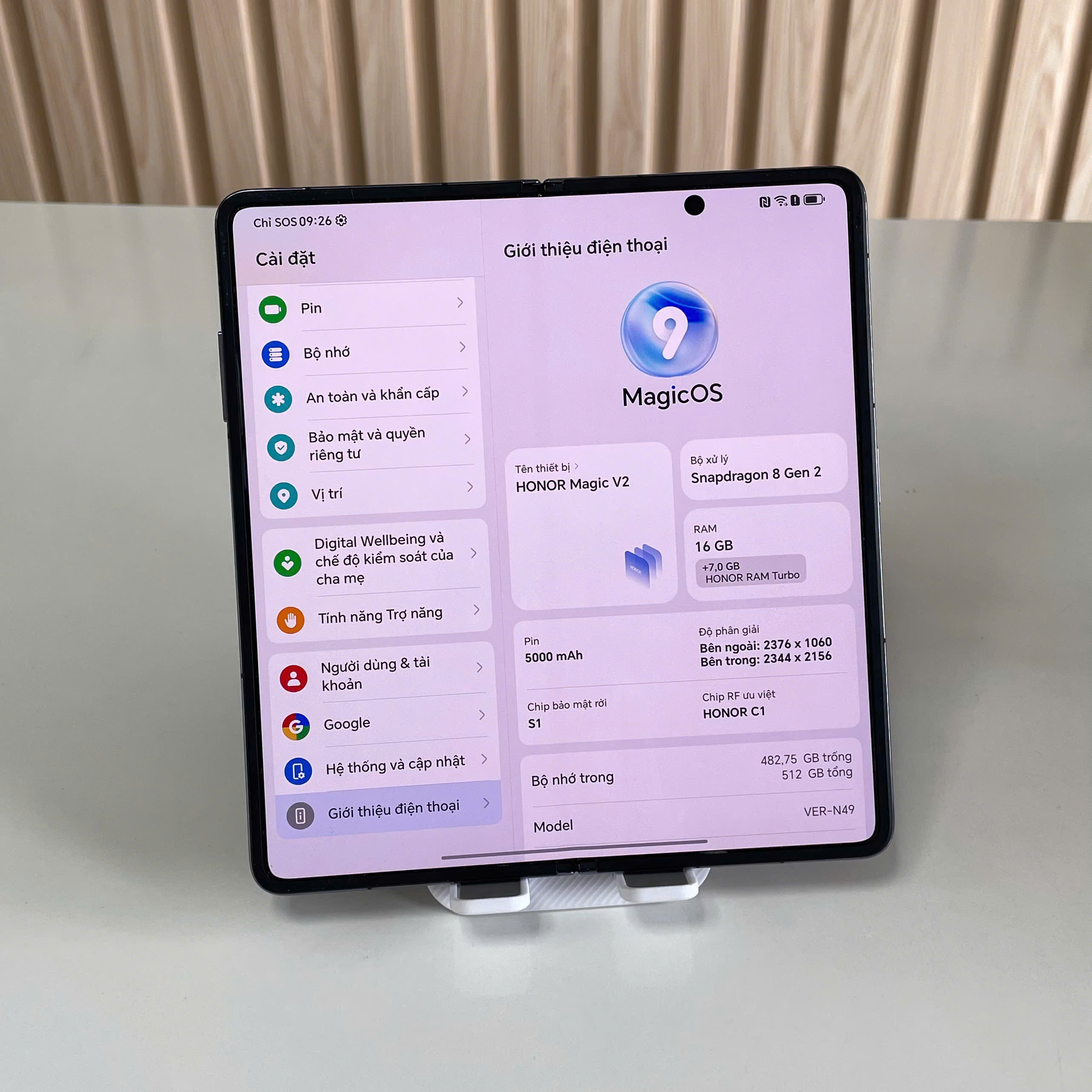 Honor Magic V2 QT  16/512GB tím Đẹp 98% (11979)