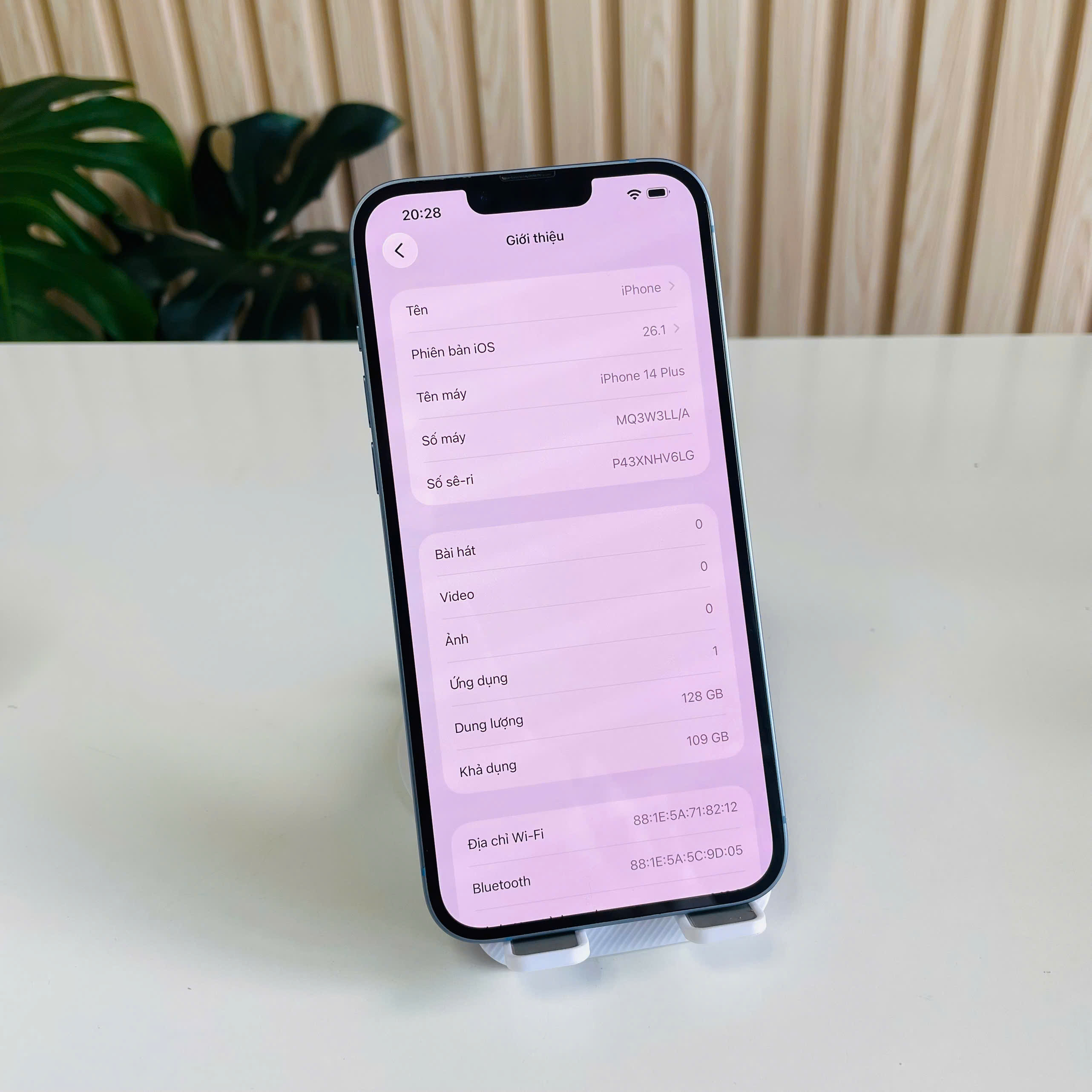 📱 iPhone 14 Plus Quốc Tế (Mỹ) 128GB Pin 83% Màu Xanh Nguyên Zin IOS 26.1 Đẹp 98%