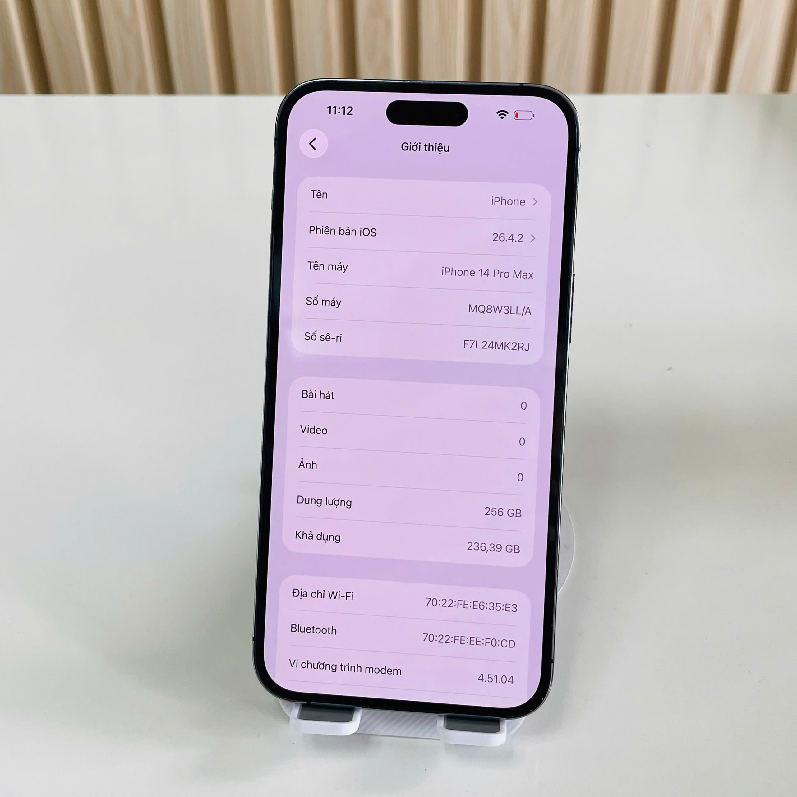 IPhone 14 Pro Max Mỹ 256GB Tím Đẹp 98% Pin 86%