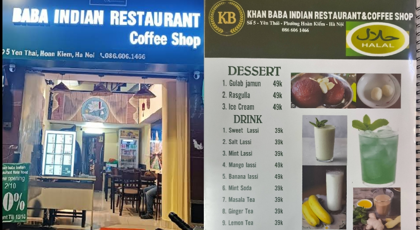 KHAN BABA Indian Halal Restaurant in Hanoi Vietnam
