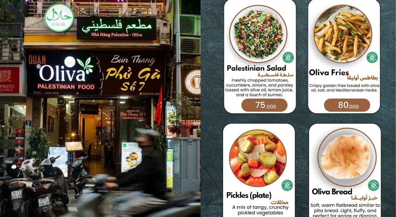 Oliva Palestinian Halal Restaurant in Hanoi Vietnam