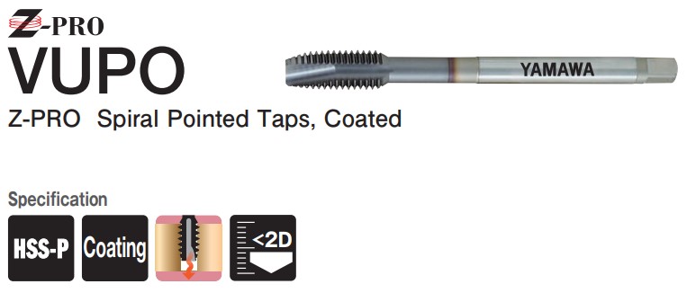 Mũi taro thẳng VUPO Yamawa (taro thẳng cao cấp) - VUPO P4 M10x1.5 +20(1102201078)