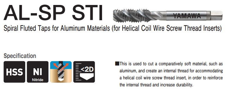 Mũi taro ren cấy AL-SP STI - chuyên gia ren cấy cho nhôm, đồng
