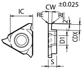 Mảnh dao tiện rãnh Kyocera GBA32