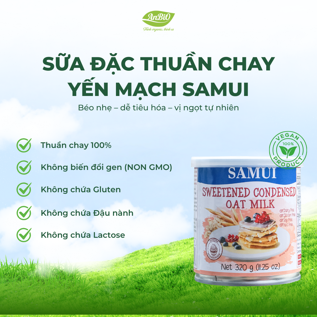 Sữa đặc thuần chay yến mạch SAMUI 320g