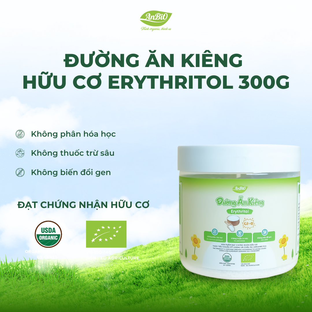 Đường ăn kiêng hữu cơ Anbio 300g