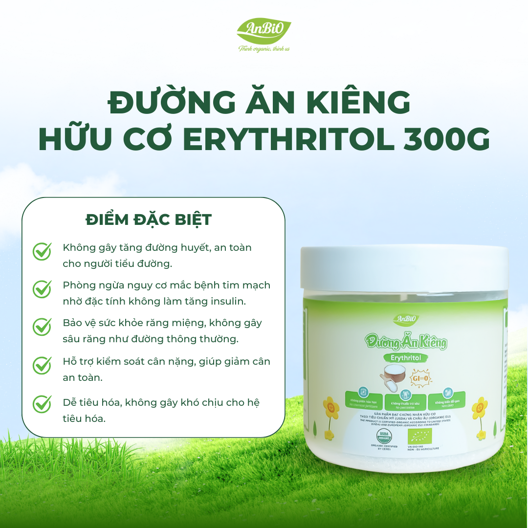 Đường ăn kiêng hữu cơ Anbio 300g