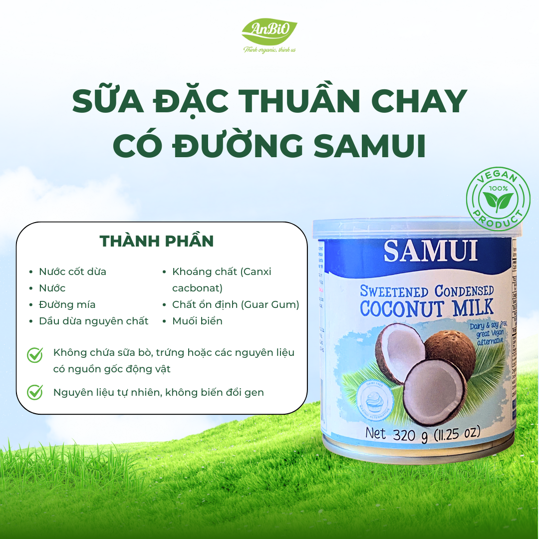 Sữa đặc thuần chay có đường SAMUI 320g