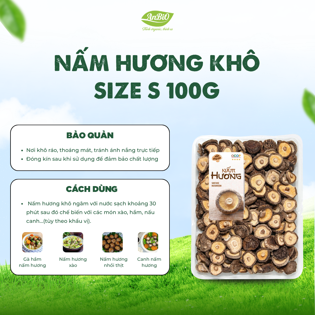 Nấm hương khô (S) khay 50g/100g/200g