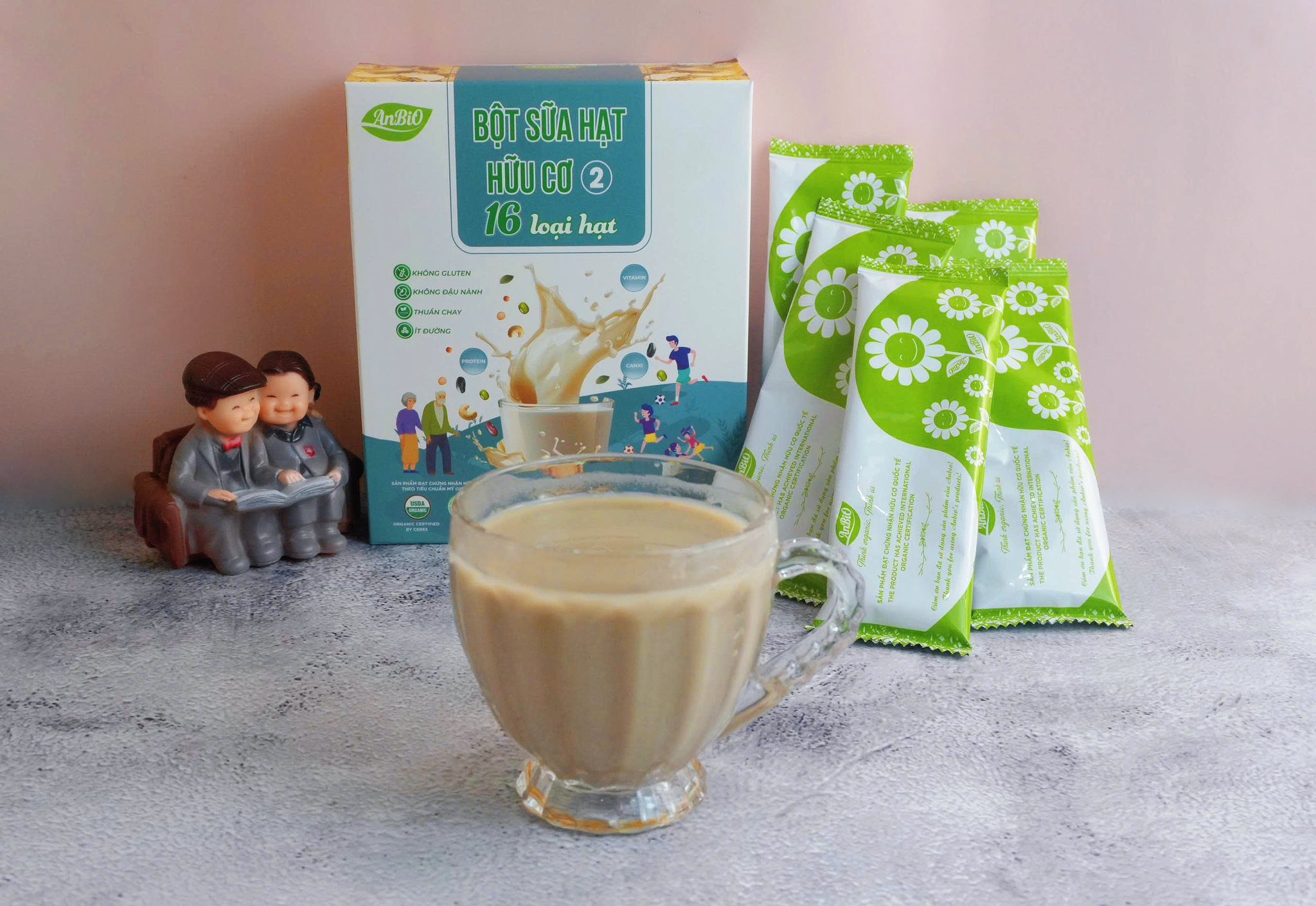 Bột sữa hạt hữu cơ số 2 ít đường (16 loại hạt)