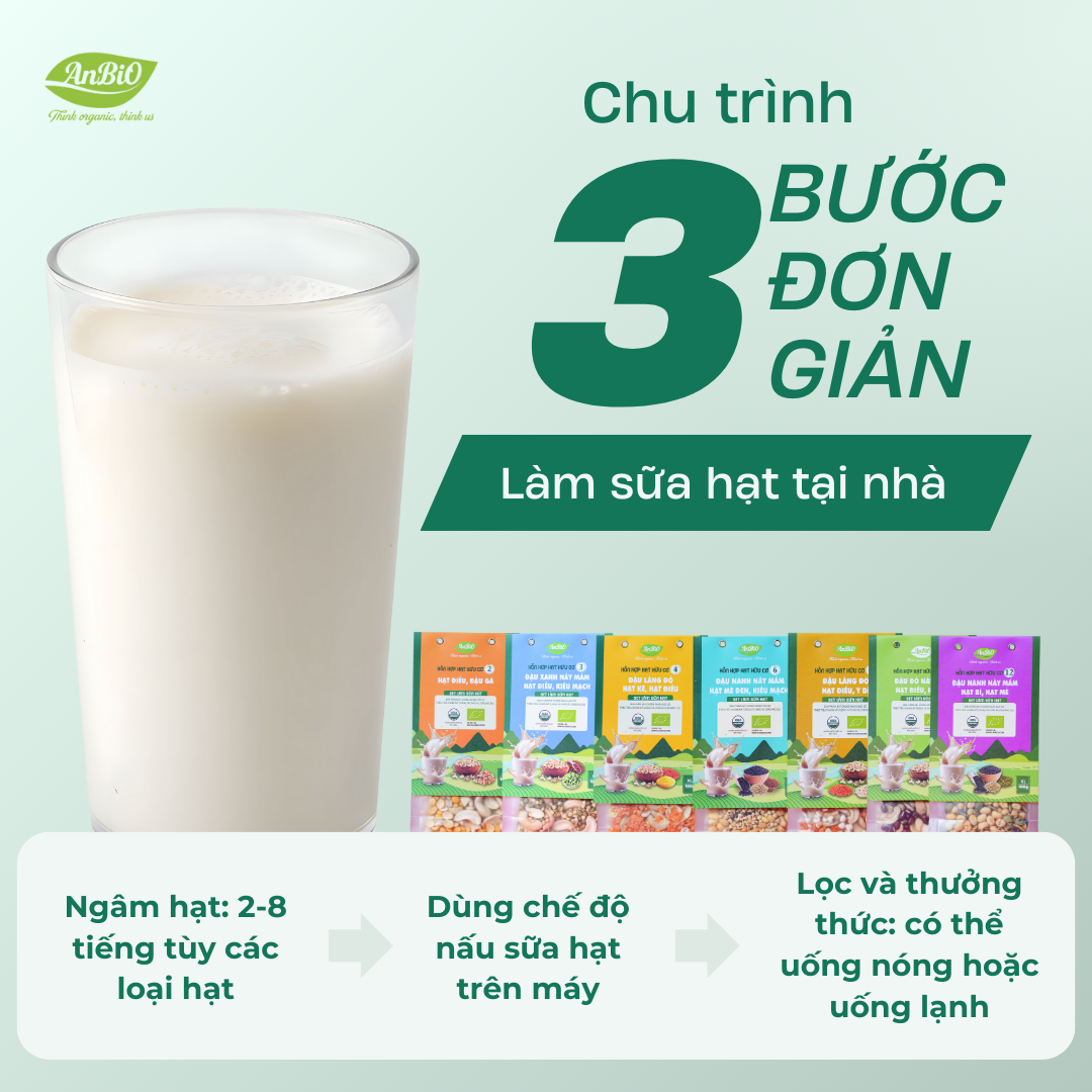 Hỗn hợp hạt hữu cơ số 8 ( Lăng đỏ - Hạt điều - Ý dĩ)