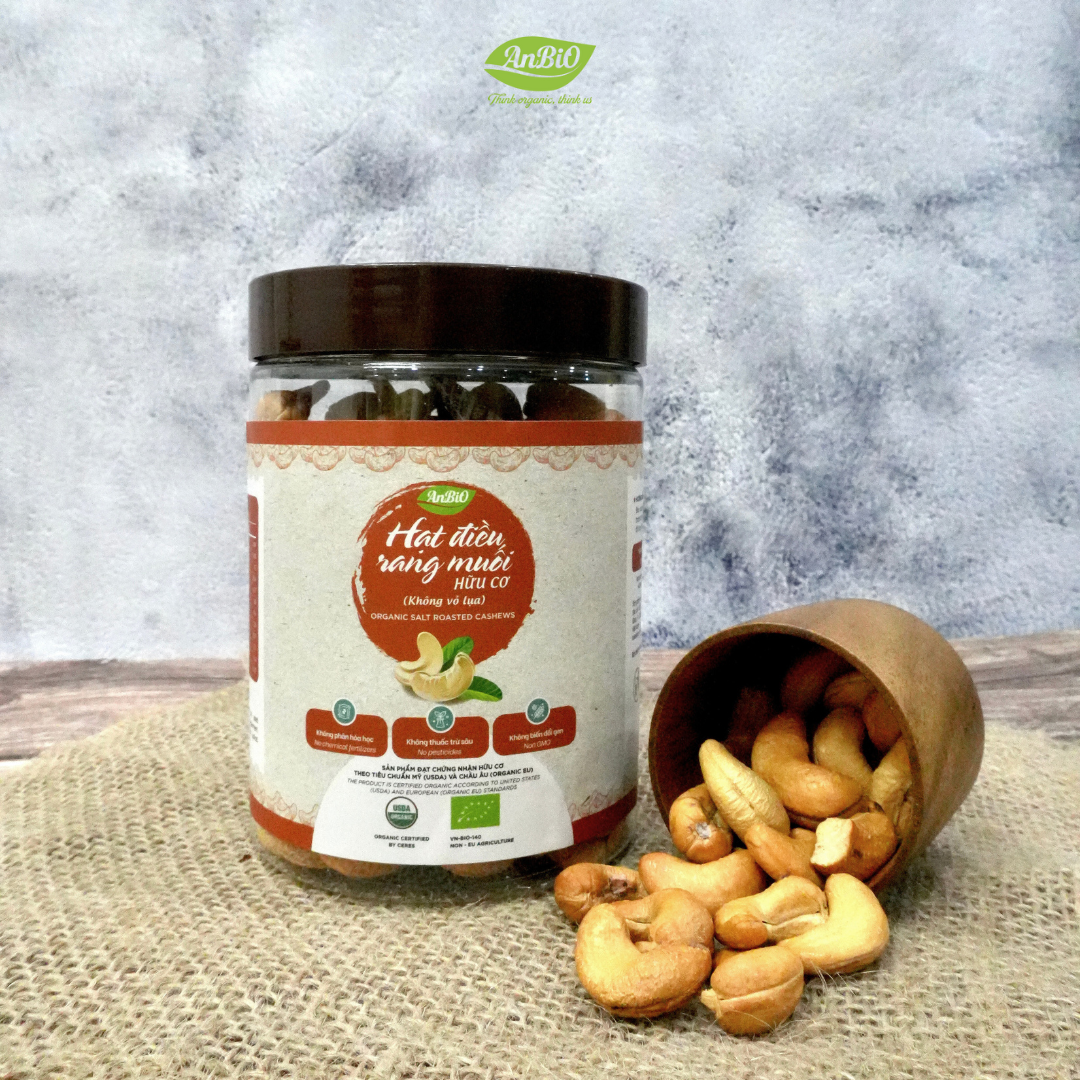 Hạt điều rang muối hữu cơ - không vỏ lụa 300gr