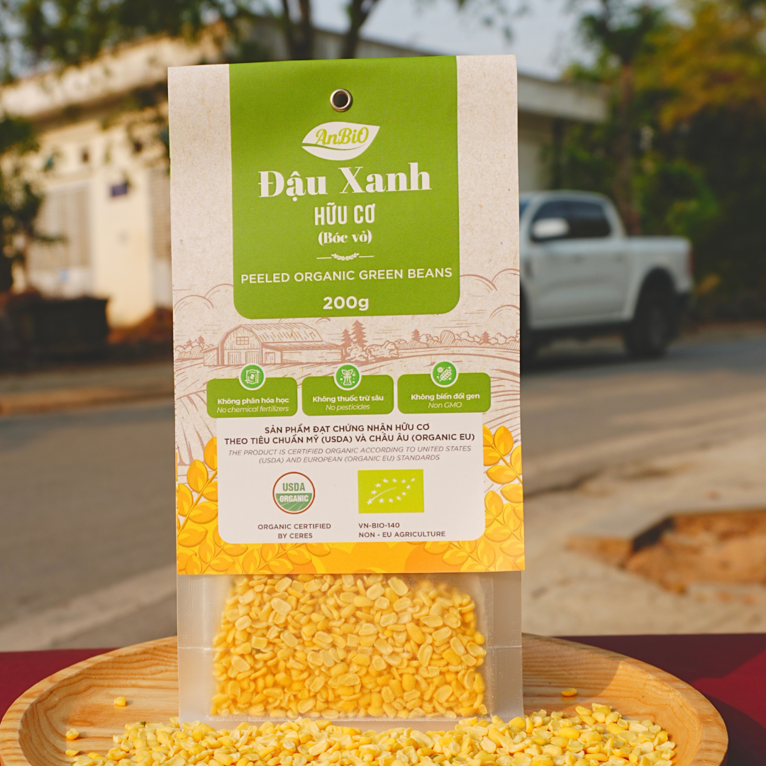 Đậu xanh hữu cơ AnBiO 200g (bóc vỏ)