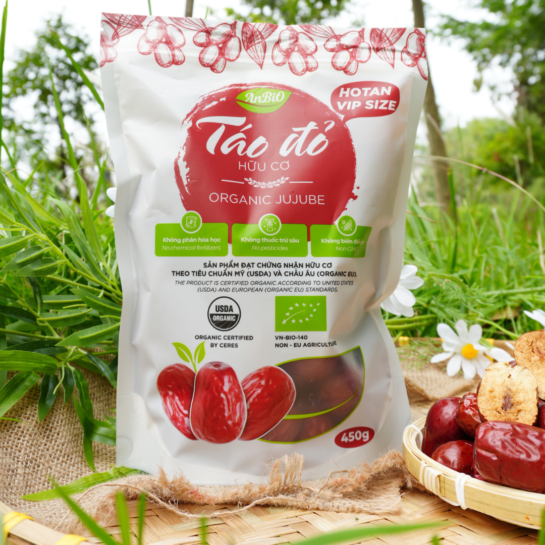 TÁO ĐỎ HOTAN HỮU CƠ VIP SIZE ANBIO 450G ( 8-9 quả /100g)