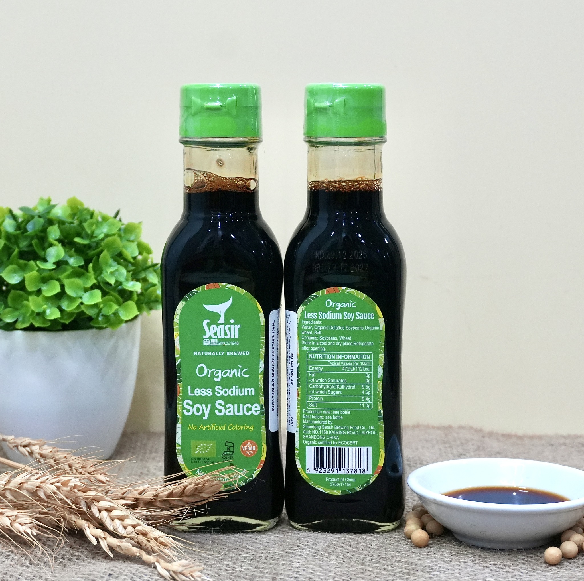 Nước tương hữu cơ ít muối Seasir 152ml