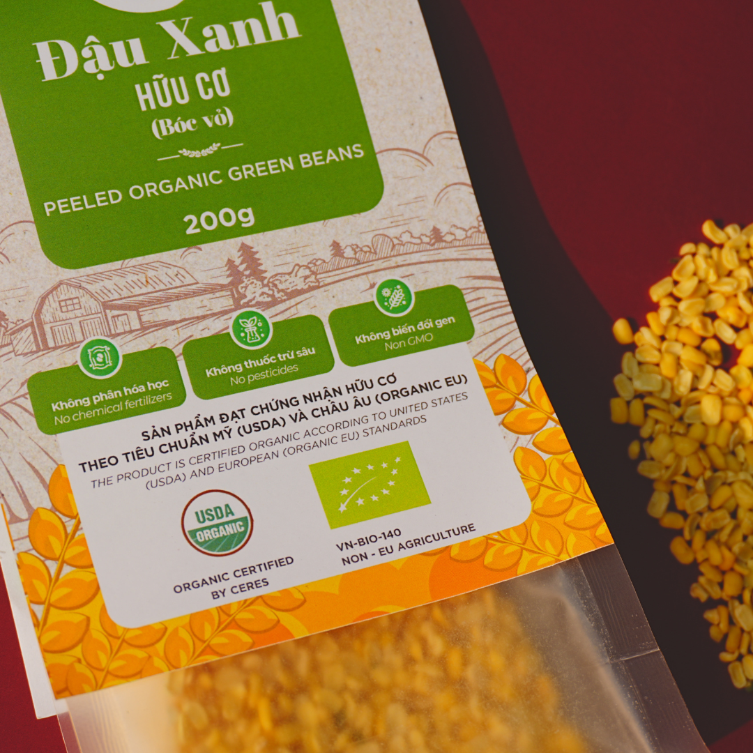 Đậu xanh hữu cơ AnBiO 200g (bóc vỏ)