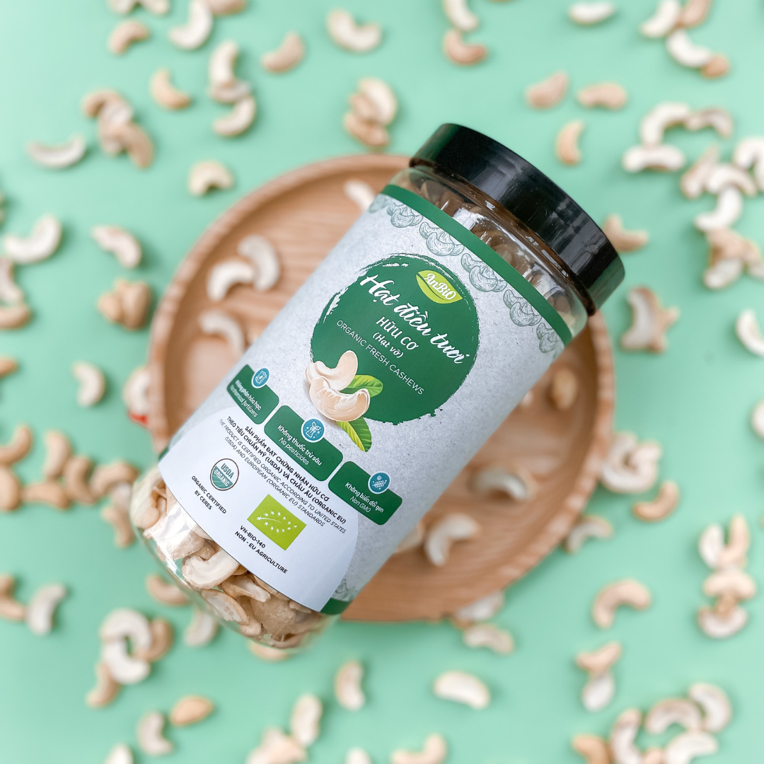 Hạt điều nhân trắng hữu cơ WS hạt vỡ 500g