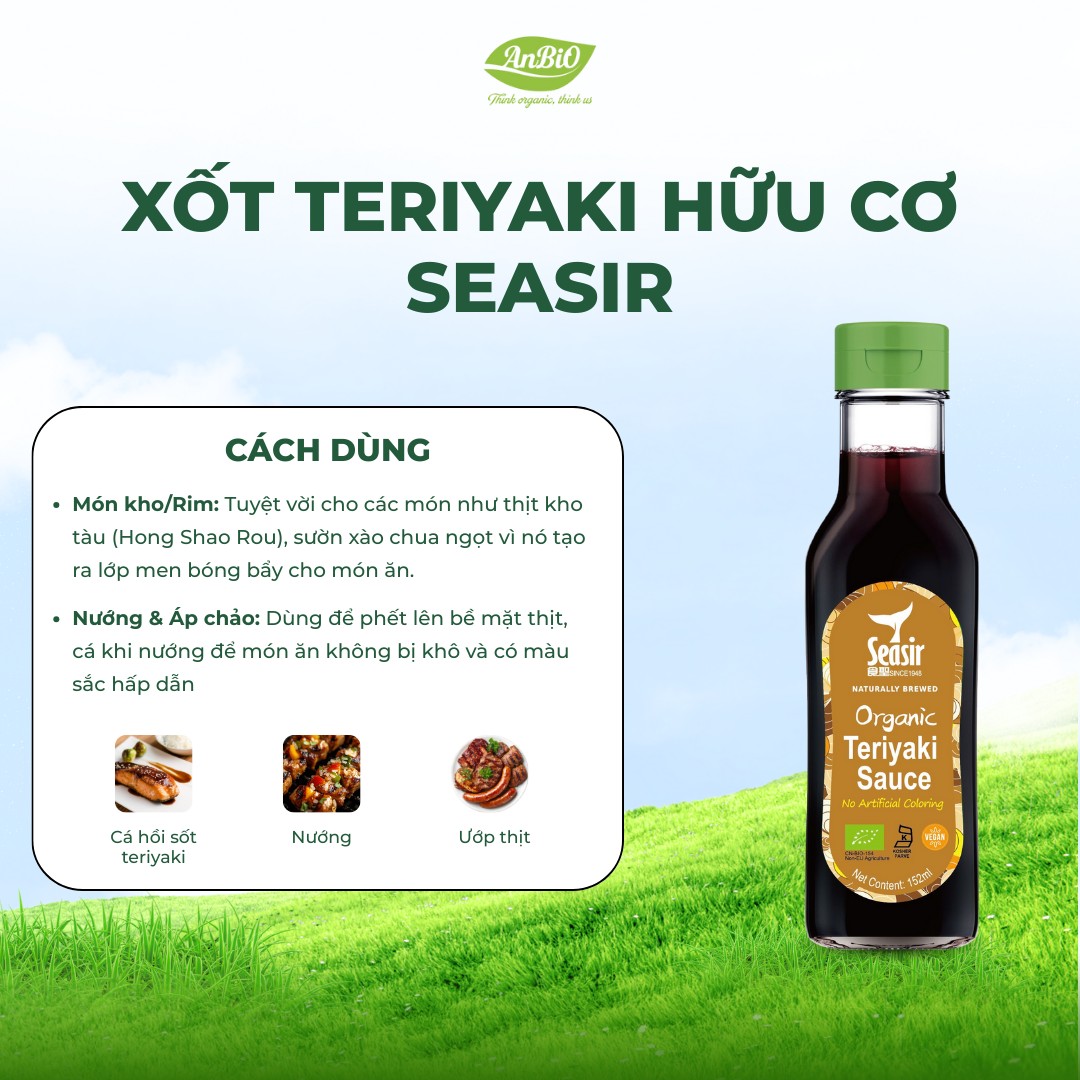 Xốt Teriyaki hữu cơ Seasir 152ml