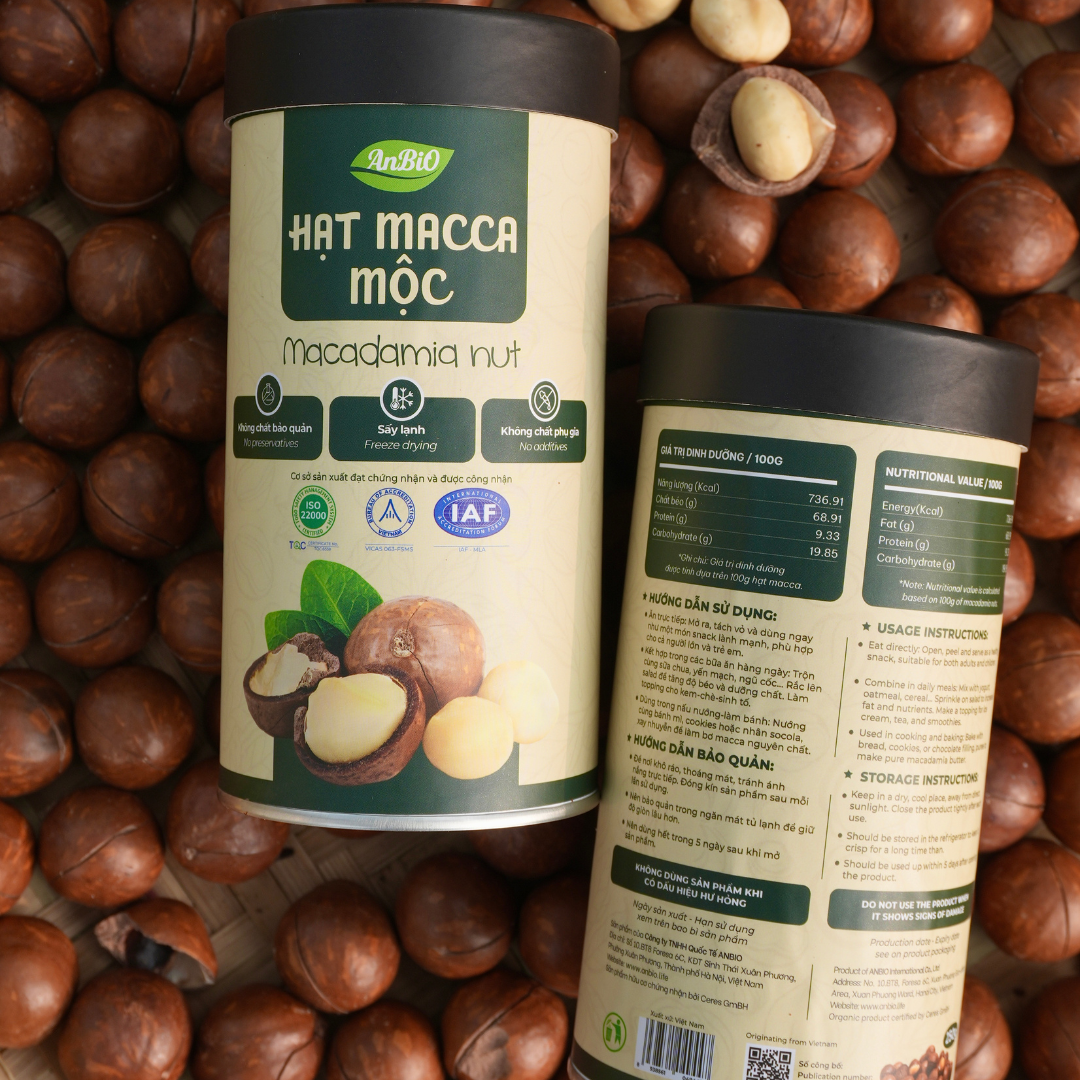 Hạt Macca Mộc - 250g (Hộp Tròn)