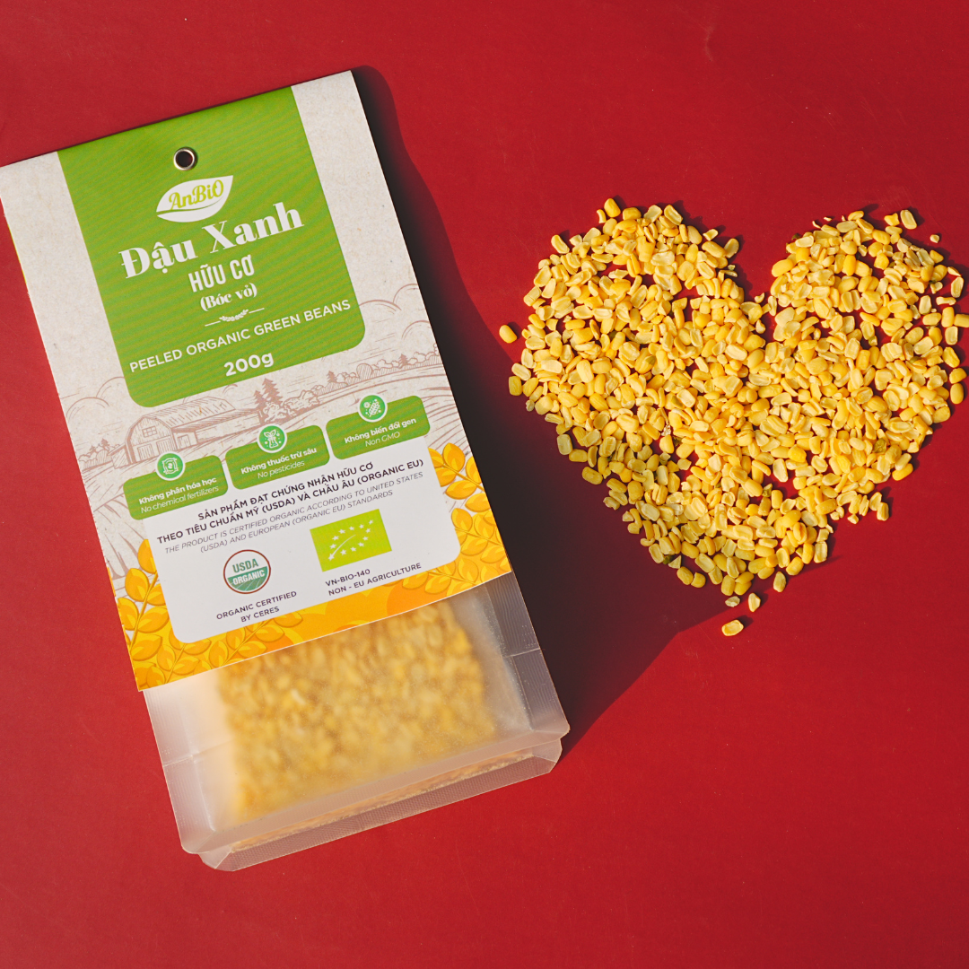 Đậu xanh hữu cơ AnBiO 200g (bóc vỏ)