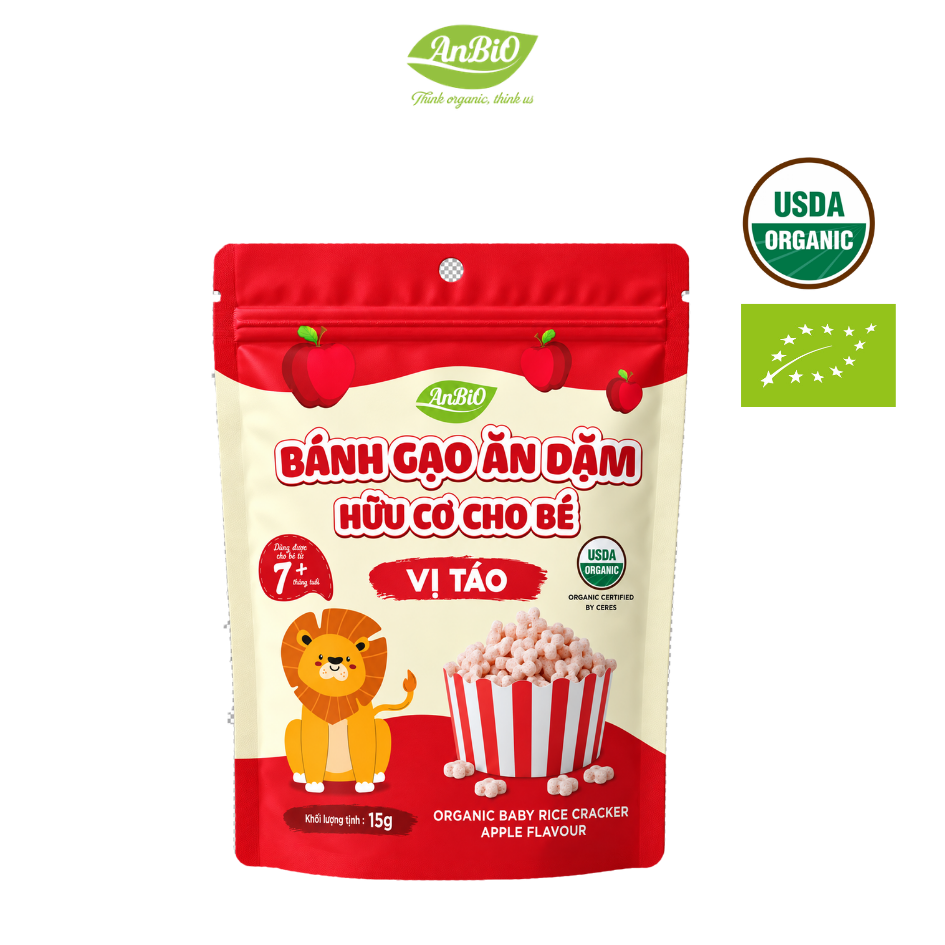 Bánh gạo hữu cơ AnBiO vị táo  15g