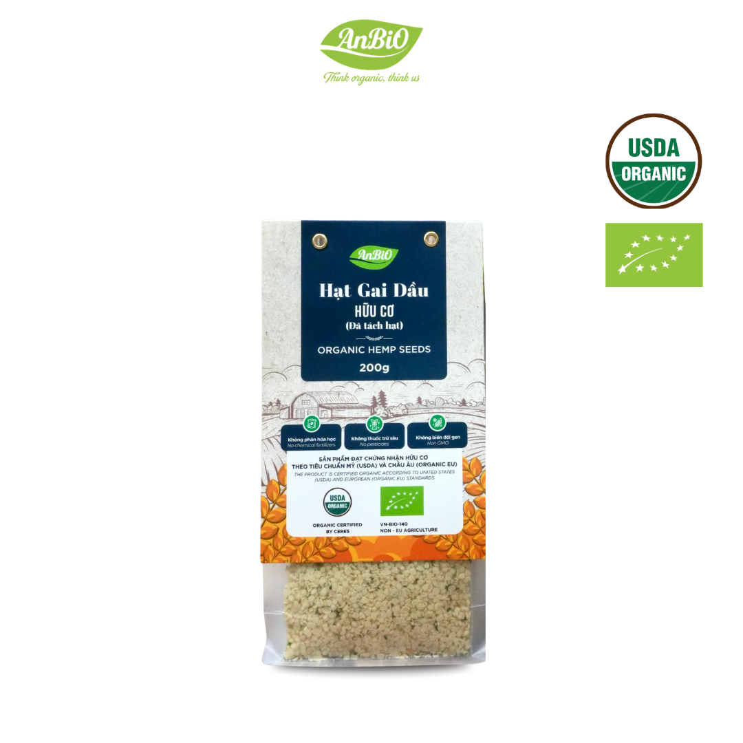 Hạt gai dầu hữu cơ đã tách vỏ Anbio 200g