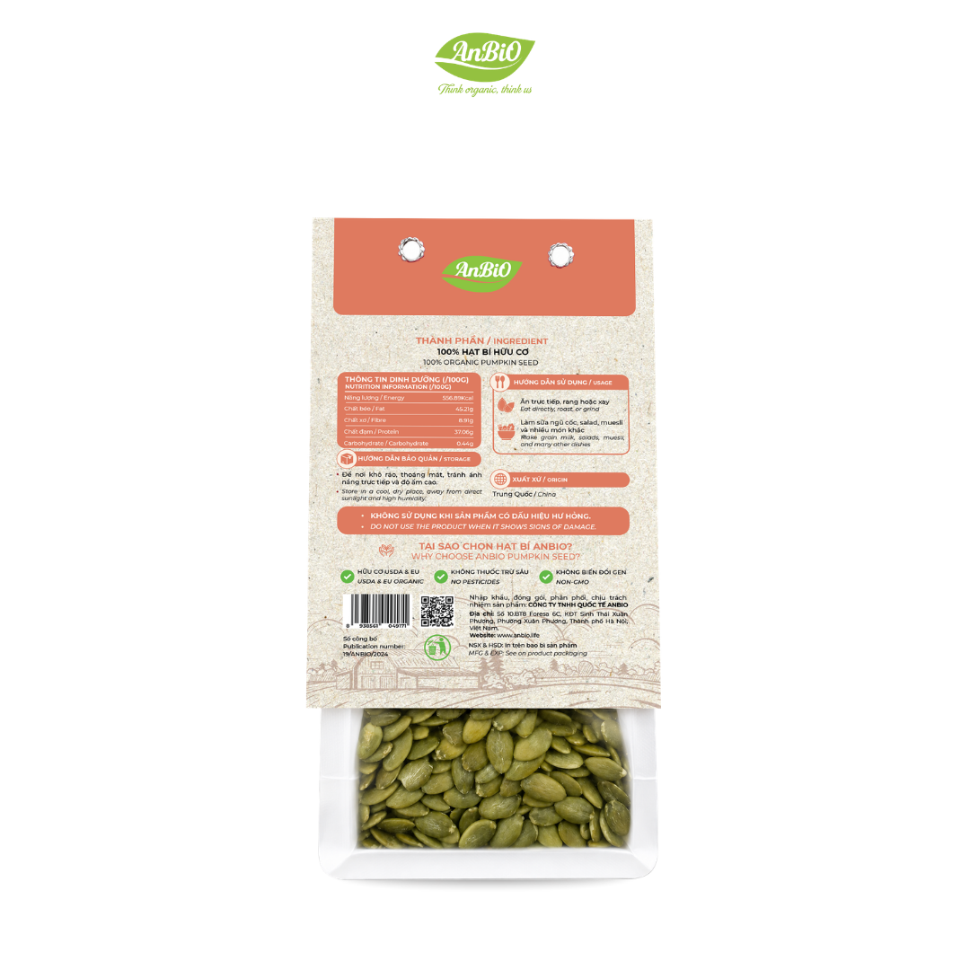 Hạt bí hữu cơ Anbio 200g