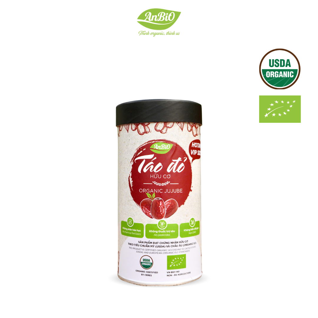 Táo đỏ hữu cơ Hotan Anbio - 100g (Hộp tròn)