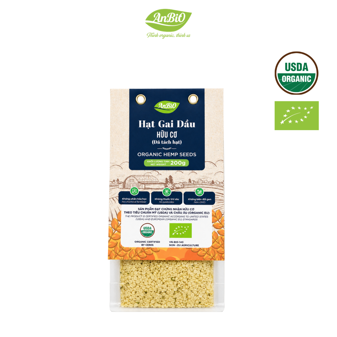 Hạt gai dầu hữu cơ đã tách vỏ Anbio 200g