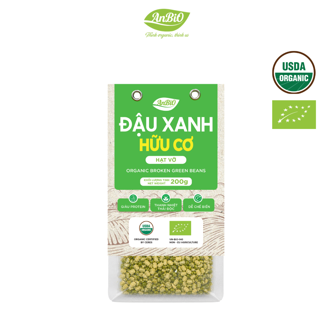 Đậu xanh hữu cơ AnBiO 200g (hạt vỡ)