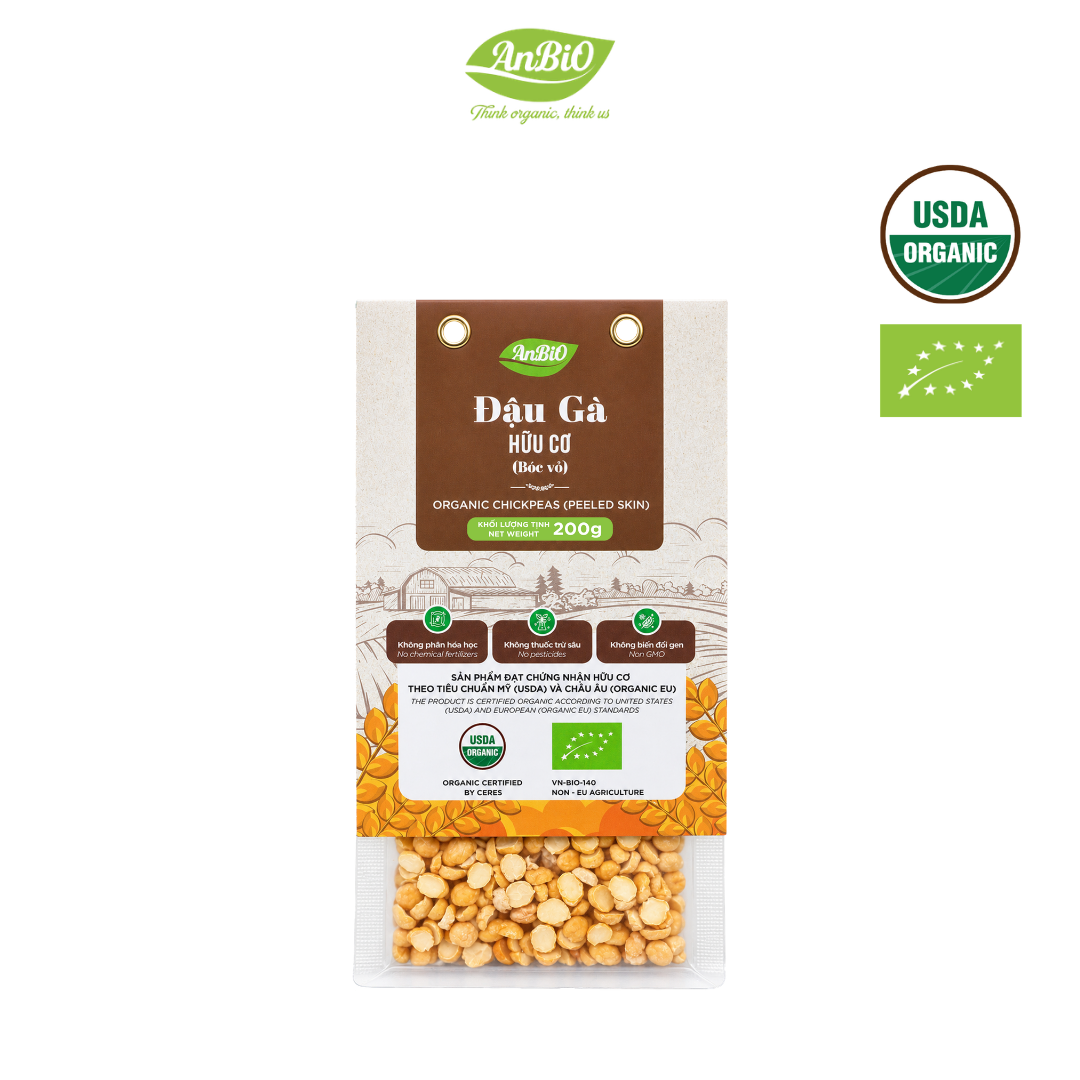 Đậu gà hữu cơ Anbio 200g (bóc vỏ)