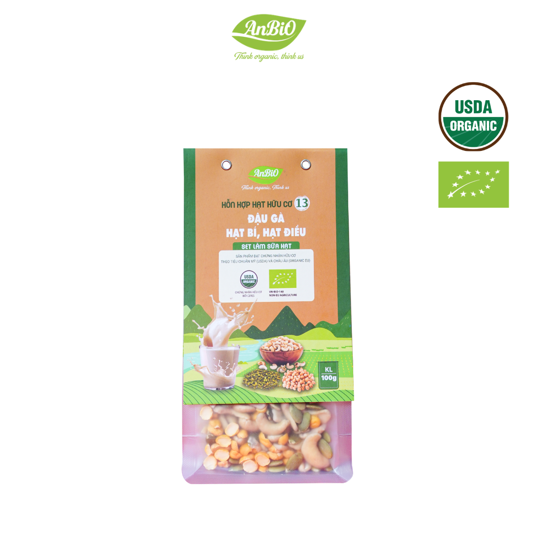 Hỗn hợp hạt hữu cơ số 13 ( Đậu gà - Hạt bí - Hạt điều)