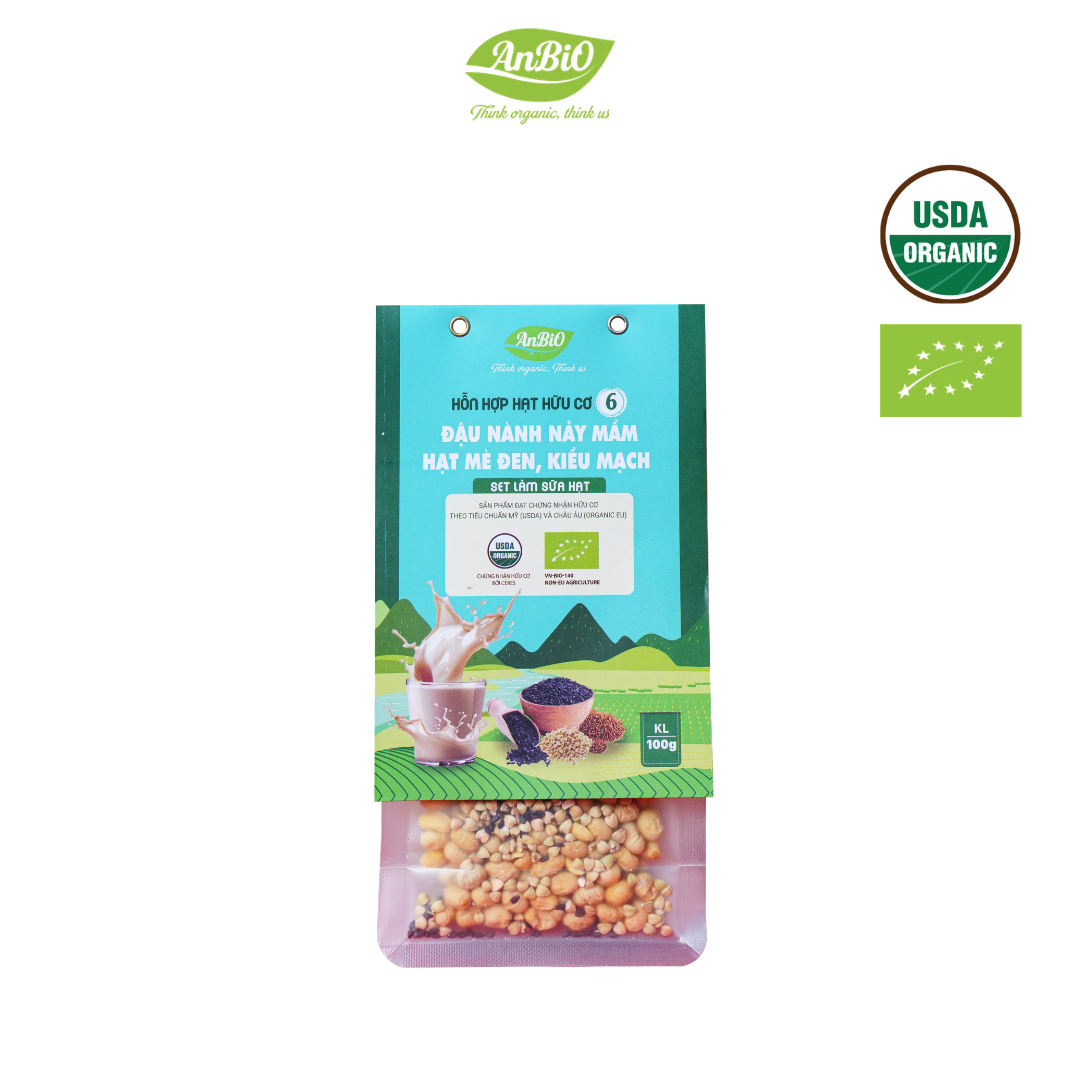 Hỗn hợp hạt hữu cơ số 6 ( Đậu nành - Mè đen - Kiều mạch)