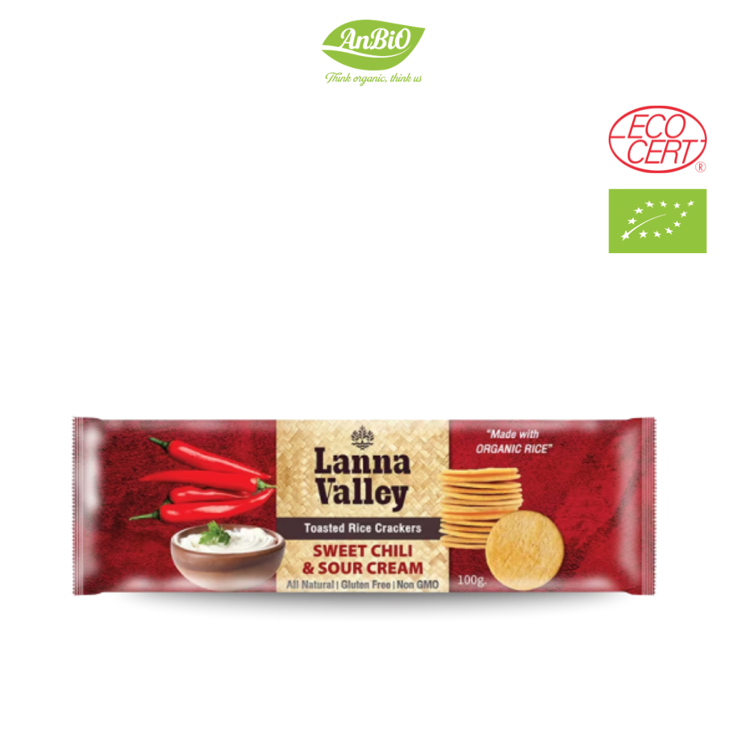 Lanna Valley Bánh gạo hữu cơ vị chua cay 100g