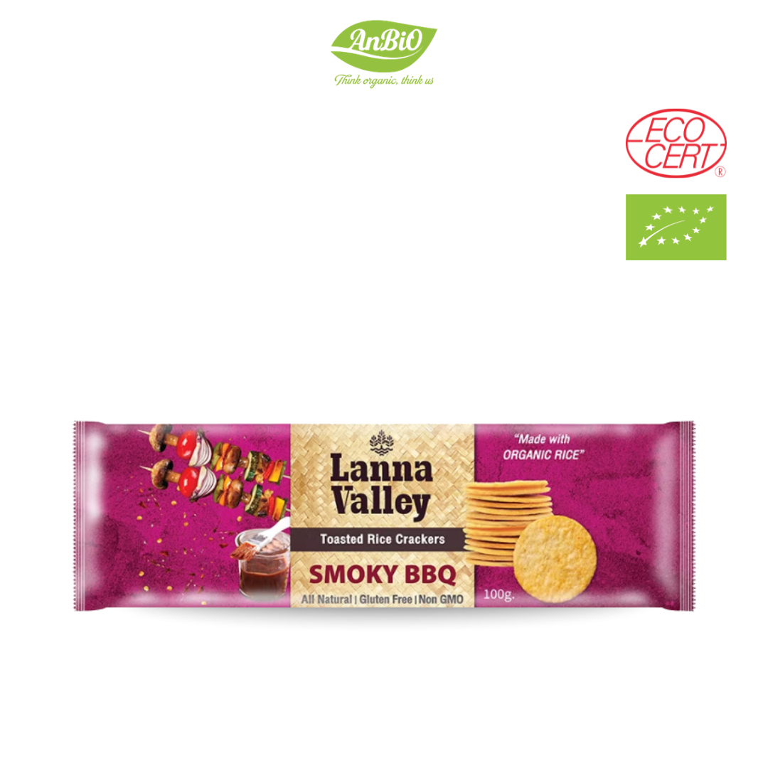 Lanna Valley Bánh gạo hữu cơ vị BBQ 100g