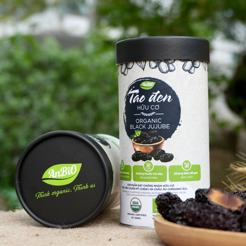 Táo đen hữu cơ Anbio - 200g (Hộp tròn)