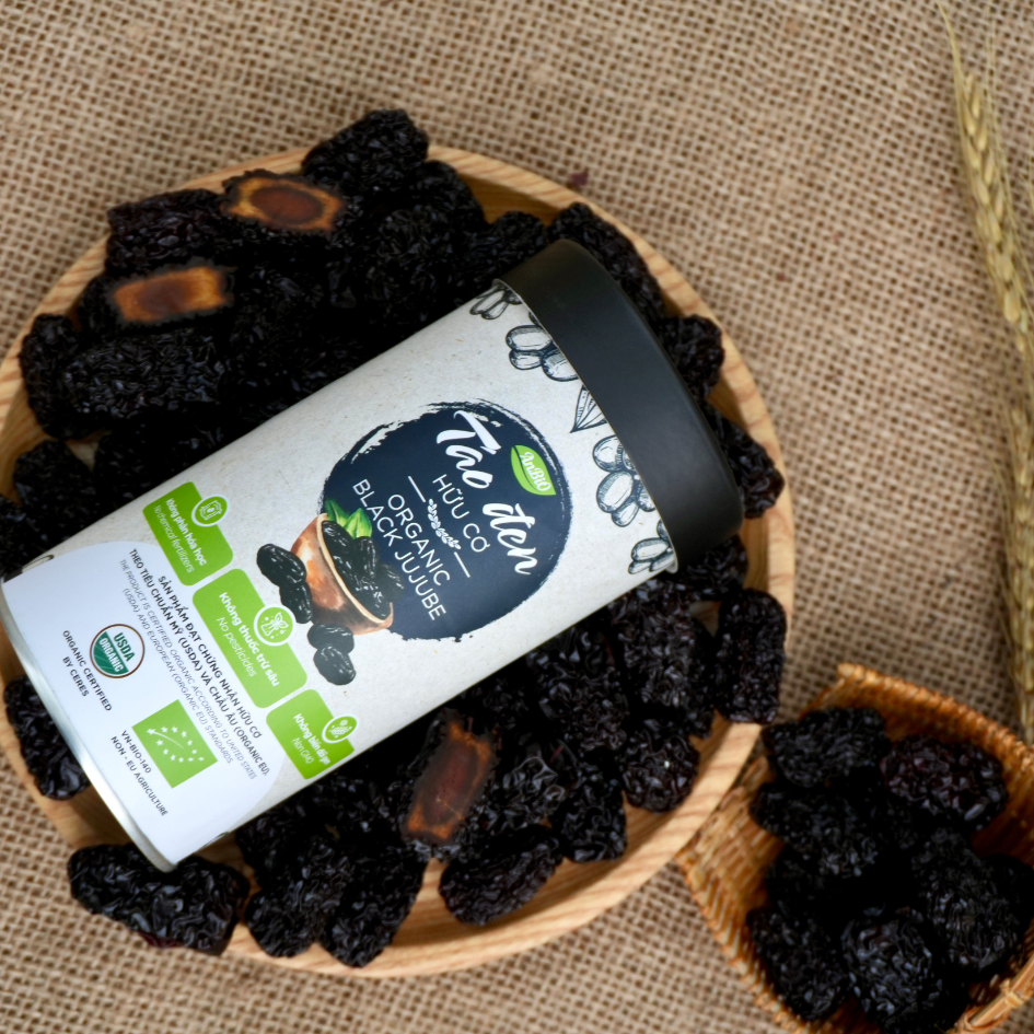 Táo đen hữu cơ Anbio - 200g (Hộp tròn)