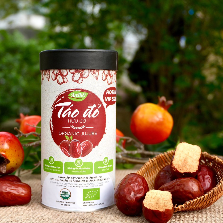 Táo đỏ hữu cơ Hotan Anbio - 100g (Hộp tròn)