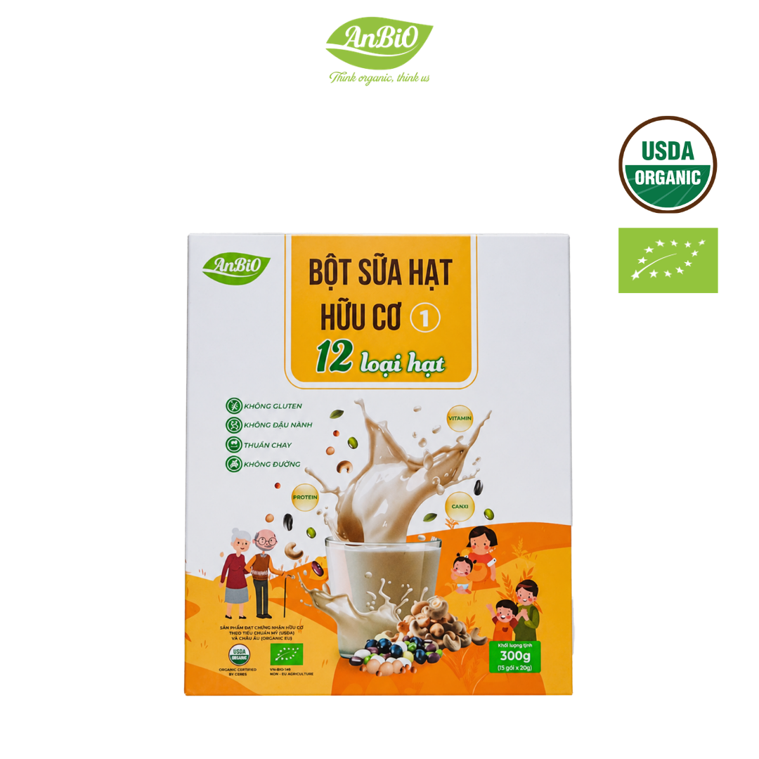 Bột sữa hạt hữu cơ số 1 (12 loại hạt)