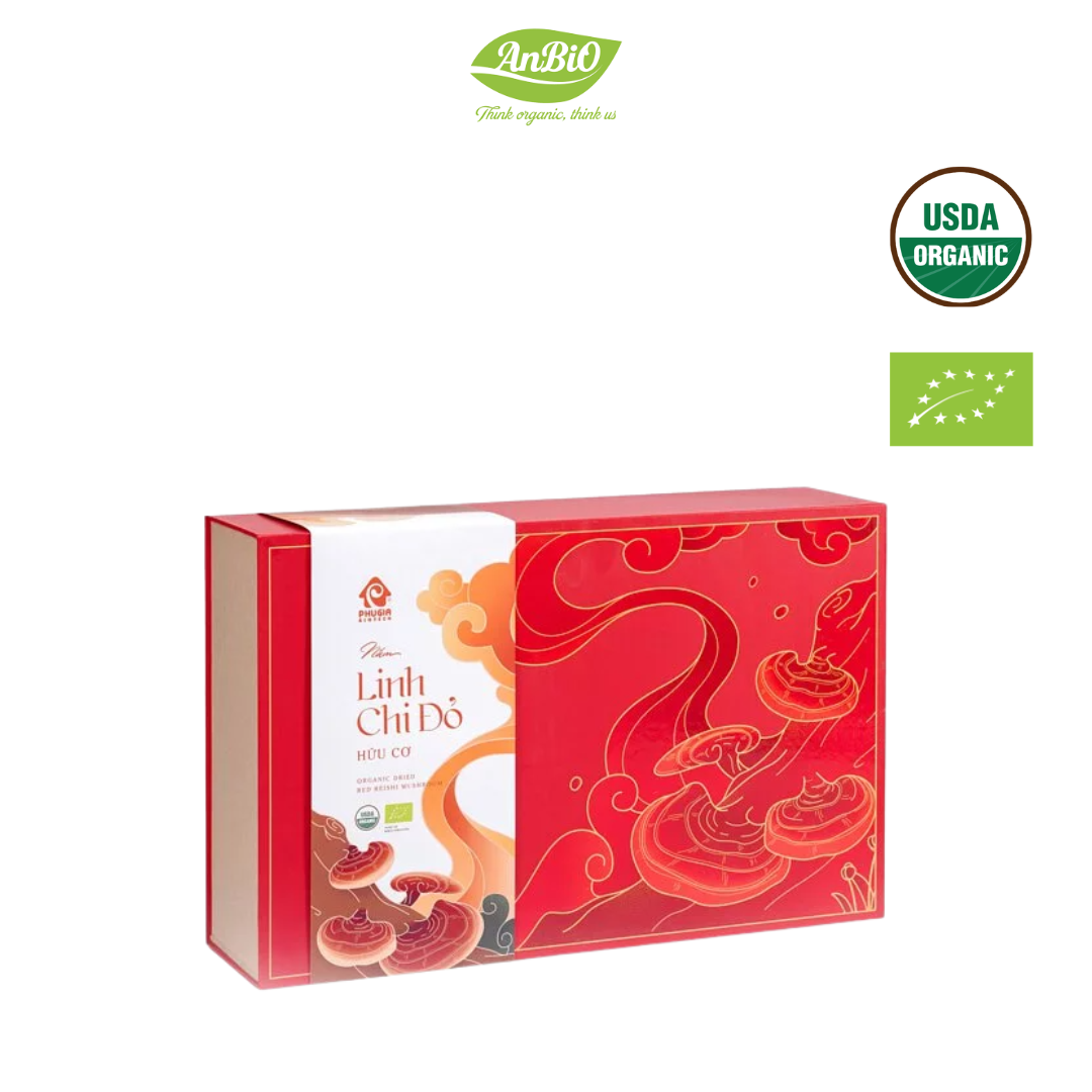 Hộp quà tặng Nấm linh chi đỏ 500g (nguyên chiếc/thái lát)