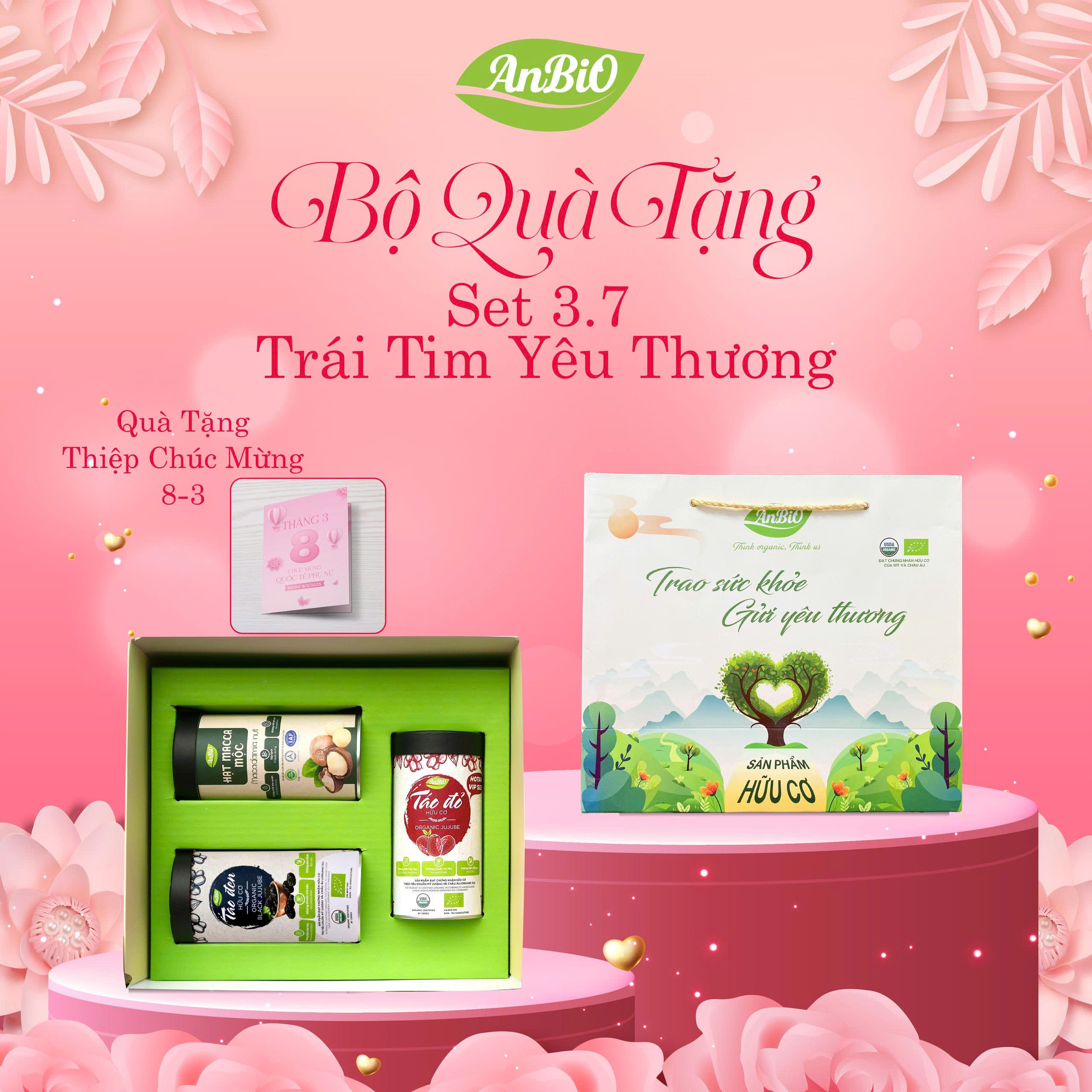 Set 3.7 xanh: Táo đen hữu cơ, táo đỏ hữu cơ, Hạt macca mộc