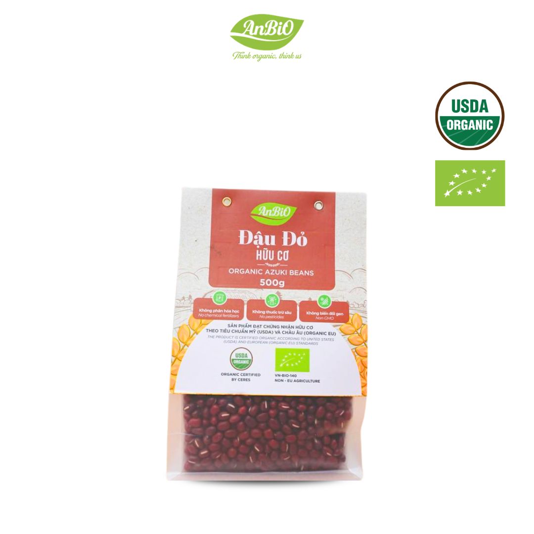 Đậu đỏ azuki hữu cơ Anbio 500g