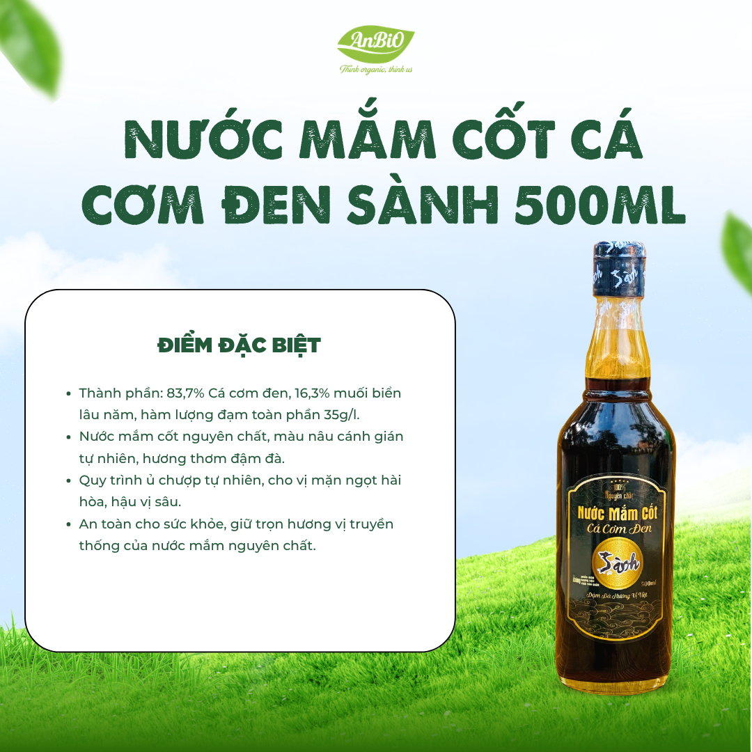 NƯỚC MẮM CỐT CÁ CƠM ĐEN 500ML Sành