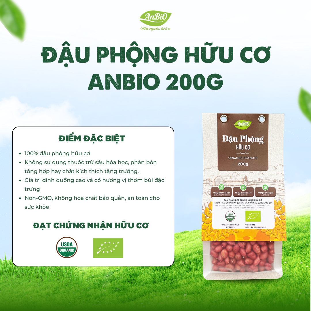 Đậu phộng hữu cơ AnBiO 200g