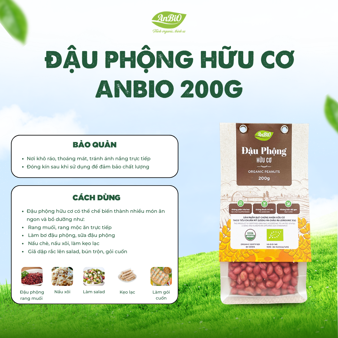 Đậu phộng hữu cơ AnBiO 200g