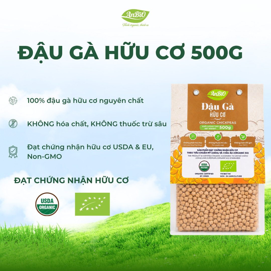 Đậu gà hữu cơ Anbio 500g (Gói)