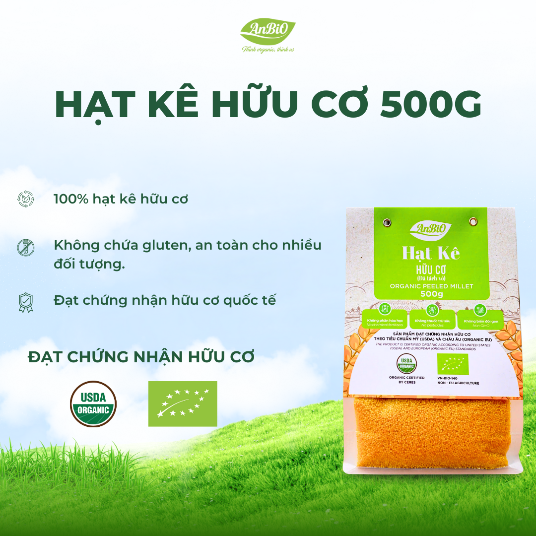 Hạt kê hữu cơ Anbio 500g