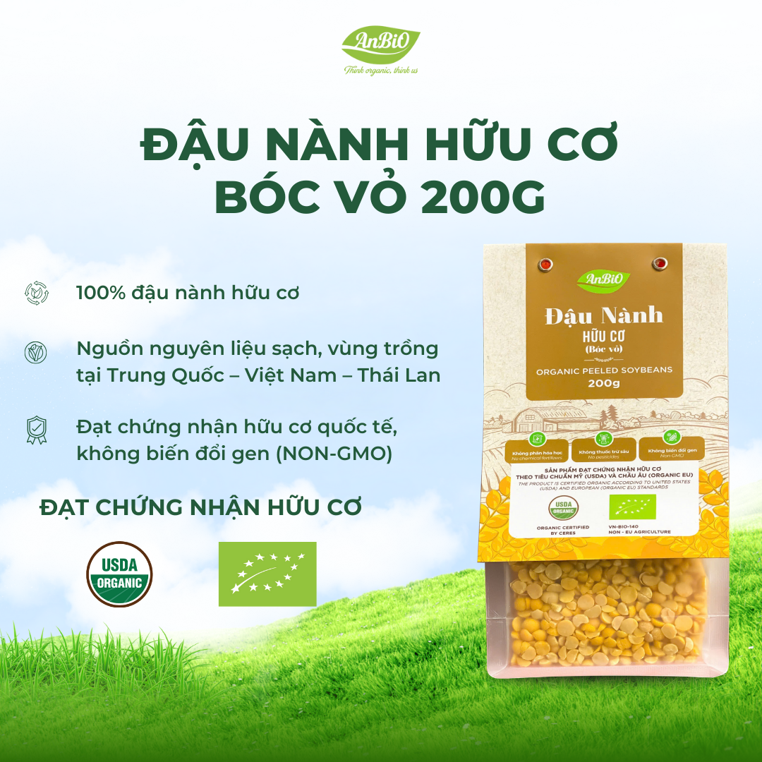Đậu nành hữu cơ AnBiO (bóc vỏ) 200g