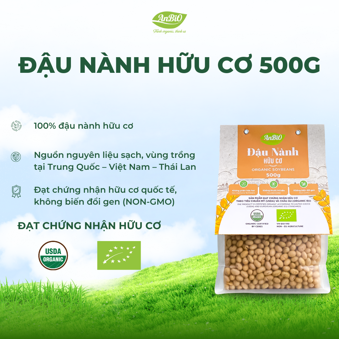 Đậu nành hữu cơ Anbio 500g