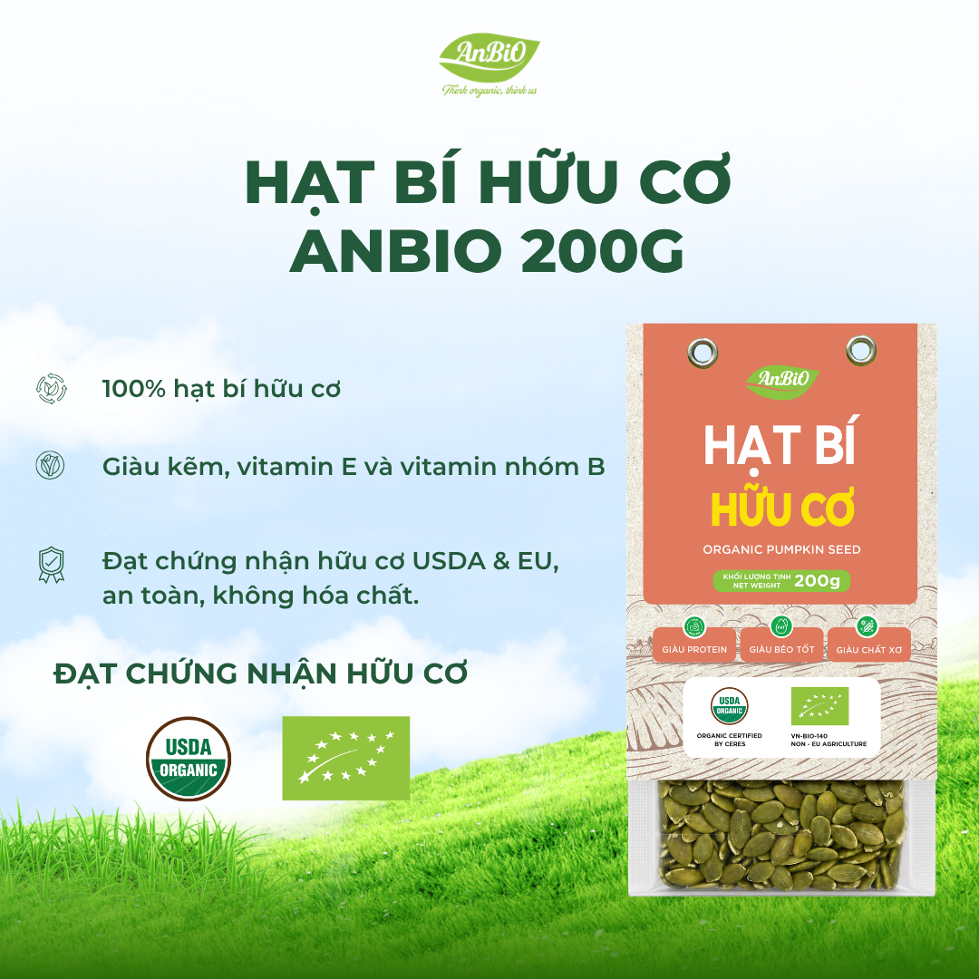 Hạt bí hữu cơ Anbio 200g
